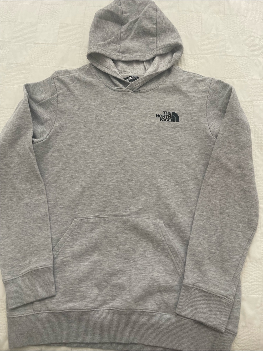The North Face Heather Gray Pullover Hoodie with Chest Logo